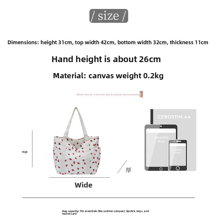 Fashion Corduroy Shoulder Bag for Women, Cute Printed Handbag, Casual Commuter & Shopping Purse, Trendy Underarm Bag
