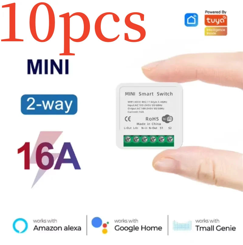 WiFi Mini Breaker DIY Smart Home Switch 2 Way Control Smart Switch Module Work With Alexa Google Home Alice