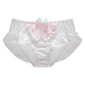 4XL Large Size Candy Color Milk Silk Bow Princess Lolita Cosplay Maid Underwear Cute Lovely Sweety High Stretch Panties Breifs