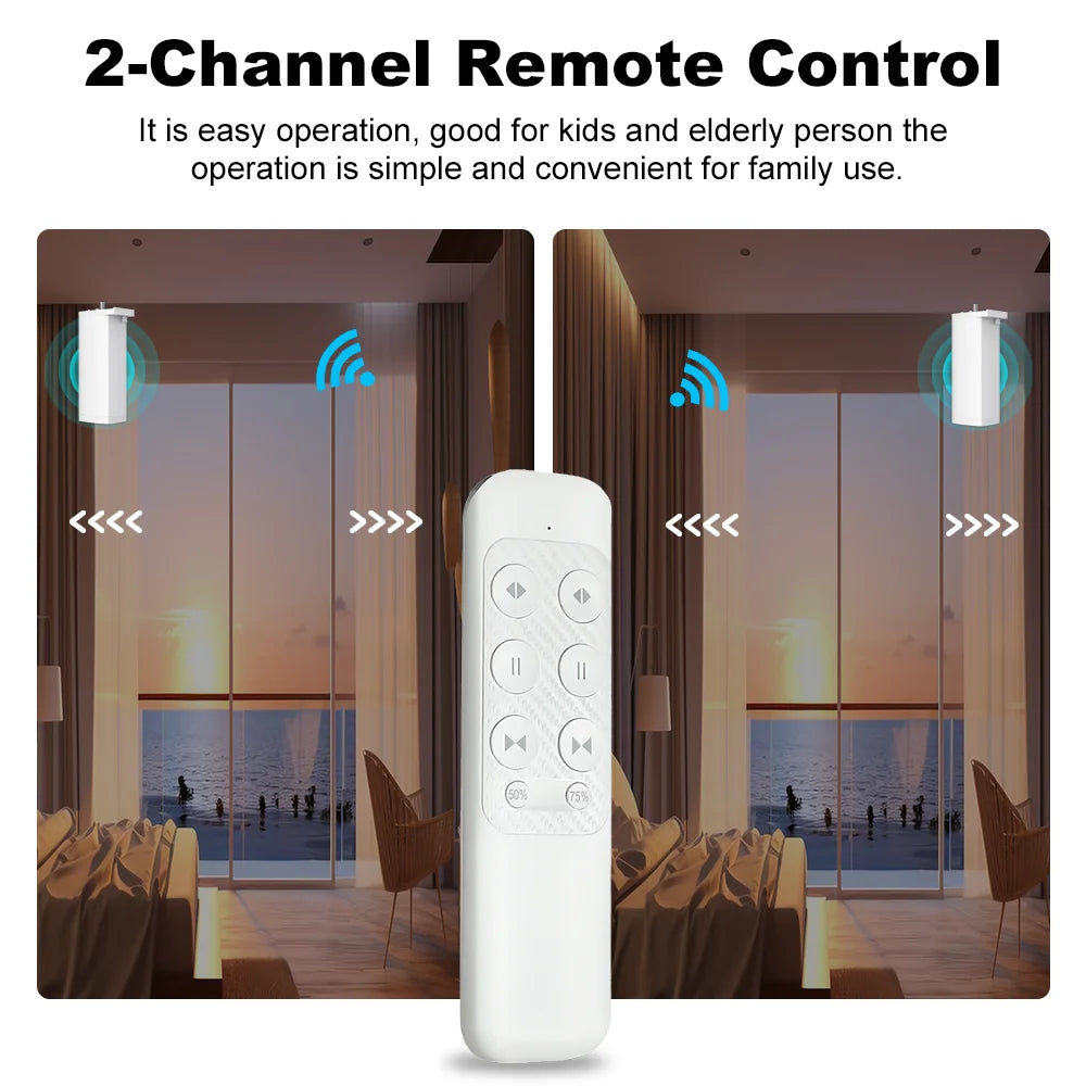 Work With Tuya 155MM 4rd Smart Zigbee/WiFi Electric Shutter Curtain Motor Silent Motor with Remote APPVoice Control With Alexa