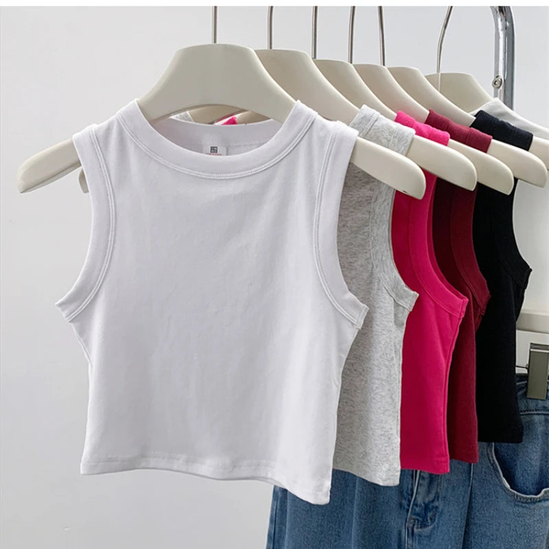 2026 Tank Top for Women Ribbed Down Sleeveless Blouse Solid Color Casual Women's Teens Trendy Basic Summer Tops