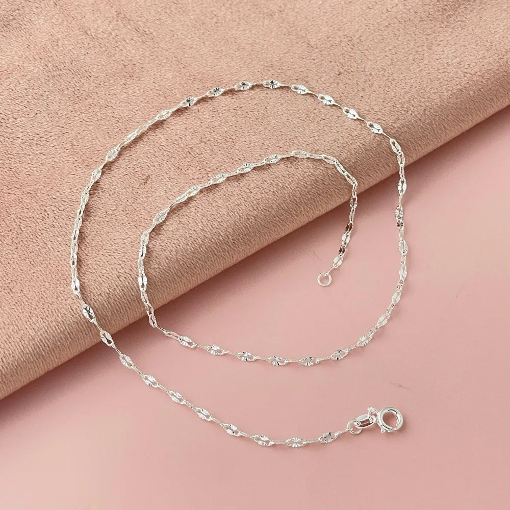 925 Sterling Silver Lip Chain Necklace for Women, Minimalist Shiny Lip Link Chain, Fashion Jewelry Gift for Daily Wear & Party