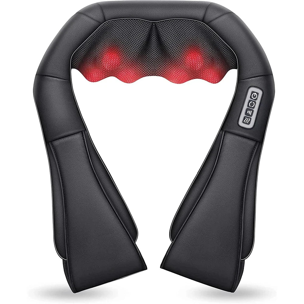 Shiatsu Neck and Shoulder Massager Heated Back Massager U Shape Deep Kneading Electric Massage Pillow For Neck Waist Leg Body