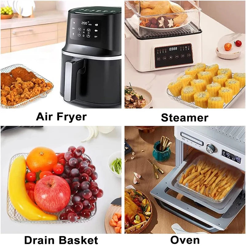Air Fryer Baking Rack Metal Oven Grill Racks 3 Layers Airfryer Accessories for Cosori/Instant Vortex/Ninja/Foodi CookIng Basket
