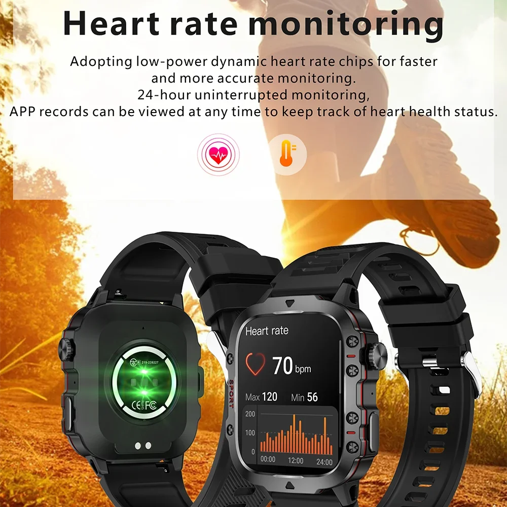 Original Military Men Smart Watches Wireless Call Fitness Clock IP68 Swim Waterproof Sport Smartwatch for Women IOS Android 2026