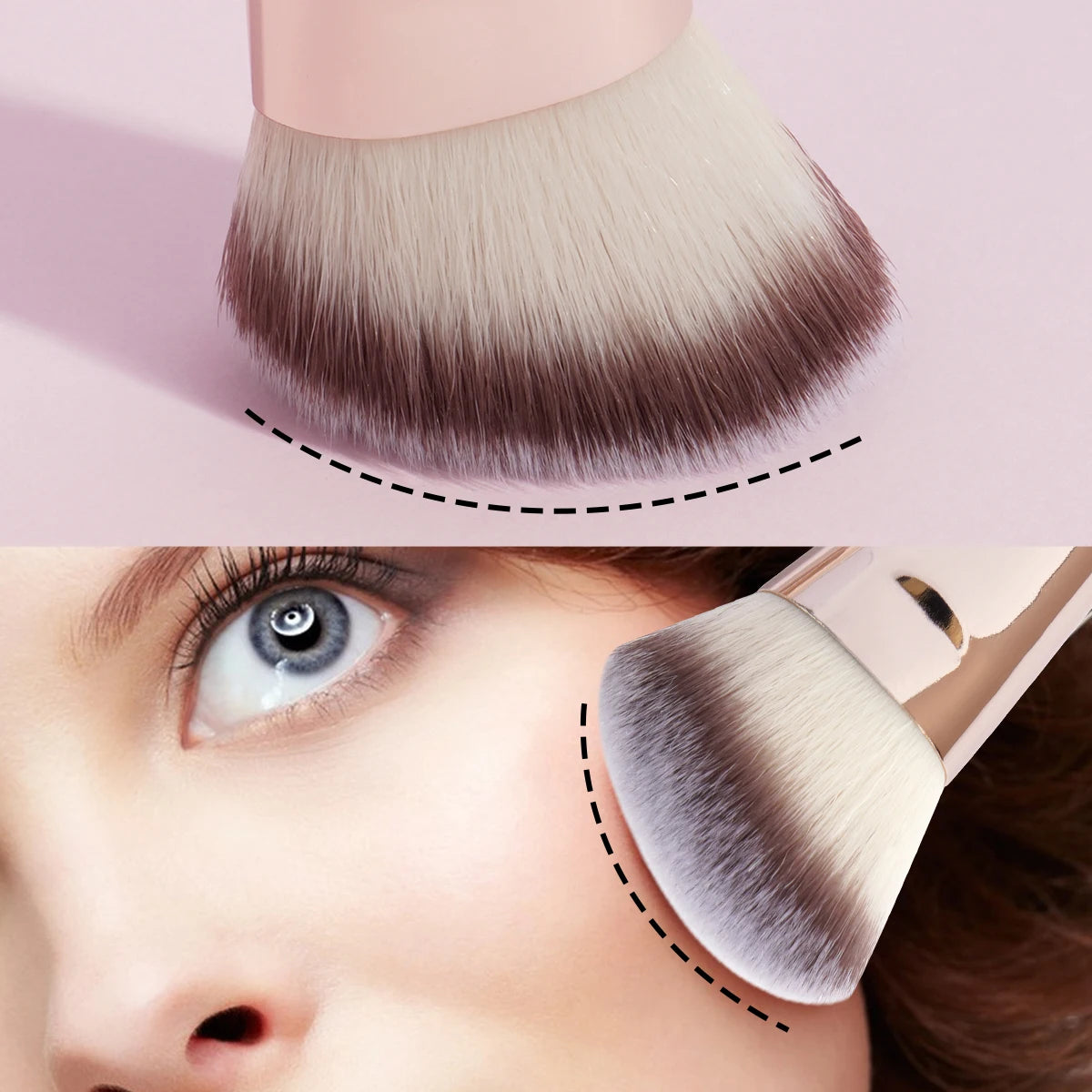 MAANGE 4pcs Basic Makeup Brushes Set With Box Dual-ended Foundations Powder Blush Details for Eyeshadow Brushes Beginner Travel