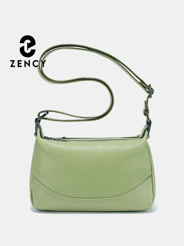 Zency Ladies Shoulder Crossbody Cowhide Leather Hobo Bag for Women Soft Satchels Bag Medium For Commuters Bolsas de Mujer New
