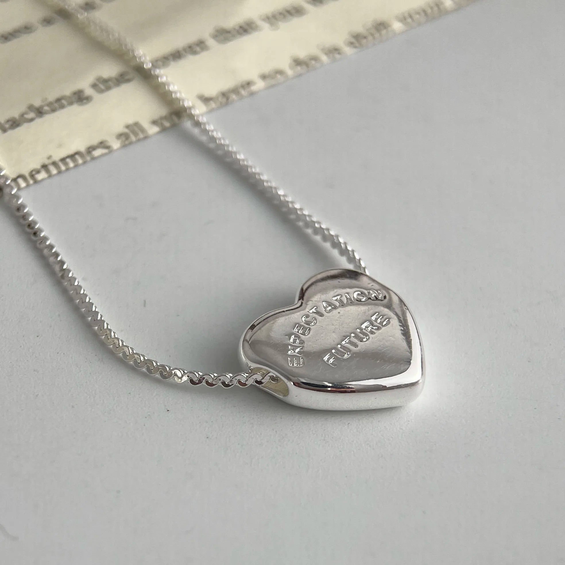 S925 Sterling Silver Necklaces For Women Simple Chain Fashion Minimalist Pendant Necklaces Letter Heart Necklace Birthday Gift