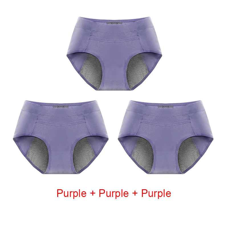 Women's Panties UnderwearLeakproofBreathable Briefs MenstrualPants PlusSizeWaterproof Mid Waist Organic Cotton Protective Briefs