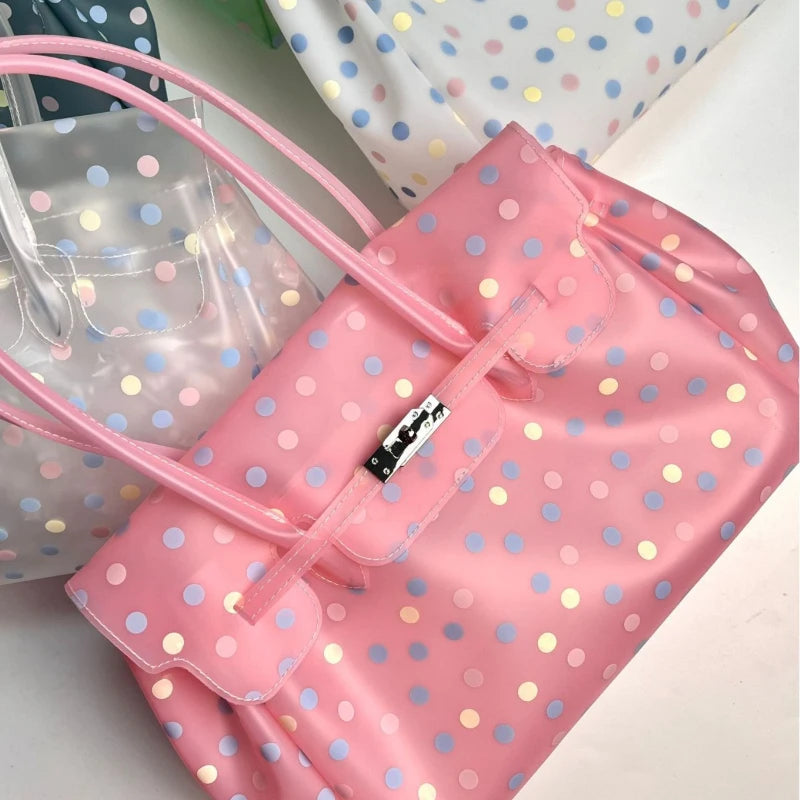 Casual Fashion Transparent Macaron Jelly Shoulder Bag Summer New Large Capacity Women Crossbody Hand Purse