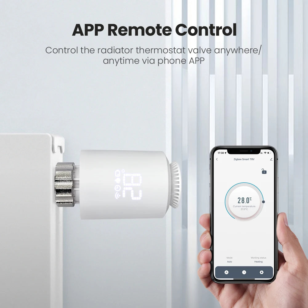 Tuya Smart ZigBee 3.0 TRV Radiator Actuator Valve Thermostatic Radiator Valve Temperature Controller Support Alexa Google Home