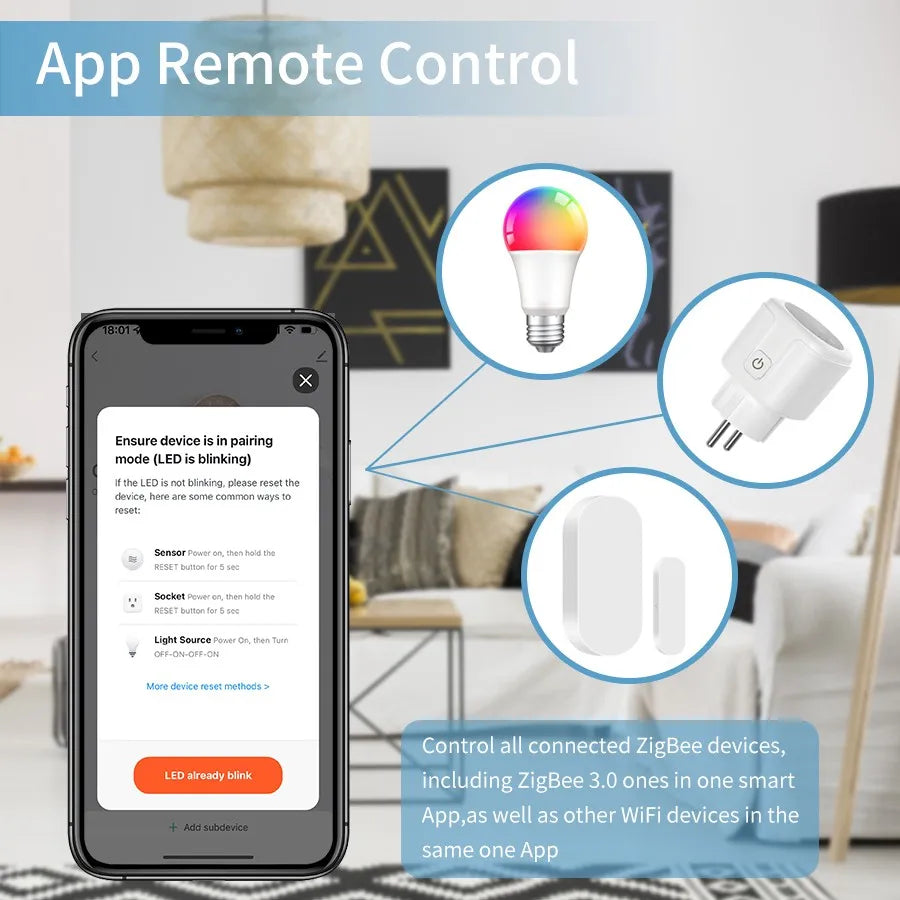 Tuya Wireless Smart multi-mode Gateway  Bluetooth ZigBee Mesh Hub Smart Home  control Smart Life APP Work With Alexa Google Home