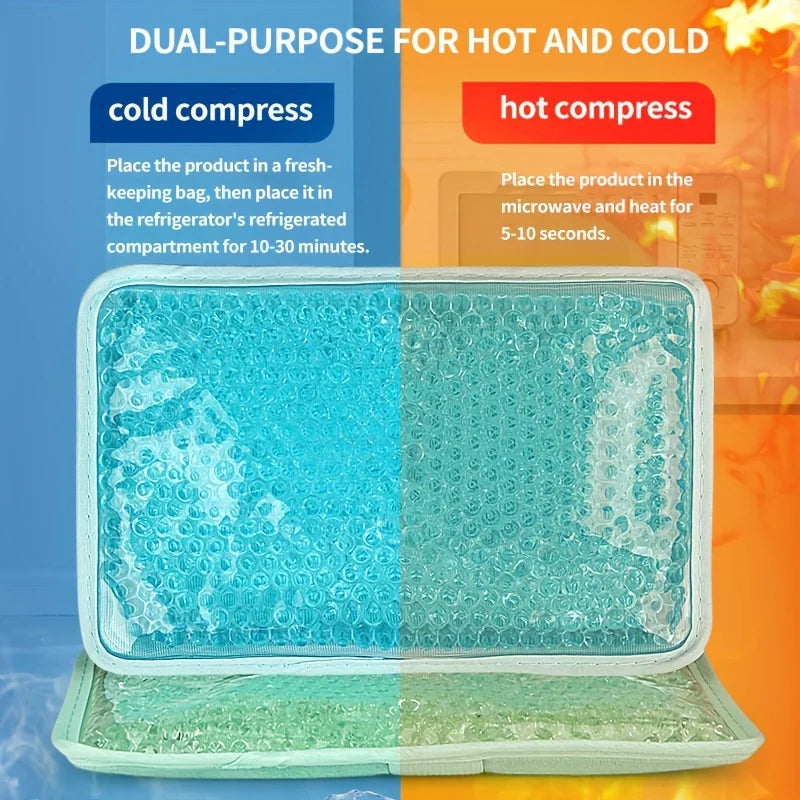 Hot Compress Gel Ball Ice Pack Pvc Double-Sided Pillow, Hot and Cold Compress Heating Pack with Strap, Handheld Ice Pack, Three Colors, Single Pack