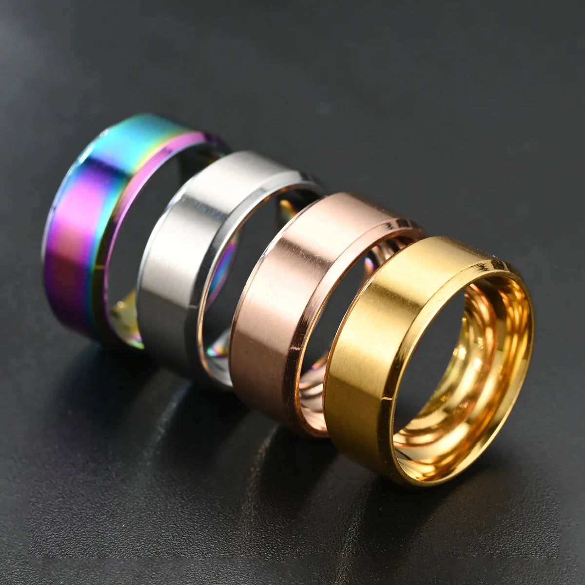 Classic 8mm Tungsten Mens Ring Surface Brushed Stainless Steel Ring for Women Wedding Band Couples Jewelry Accessories