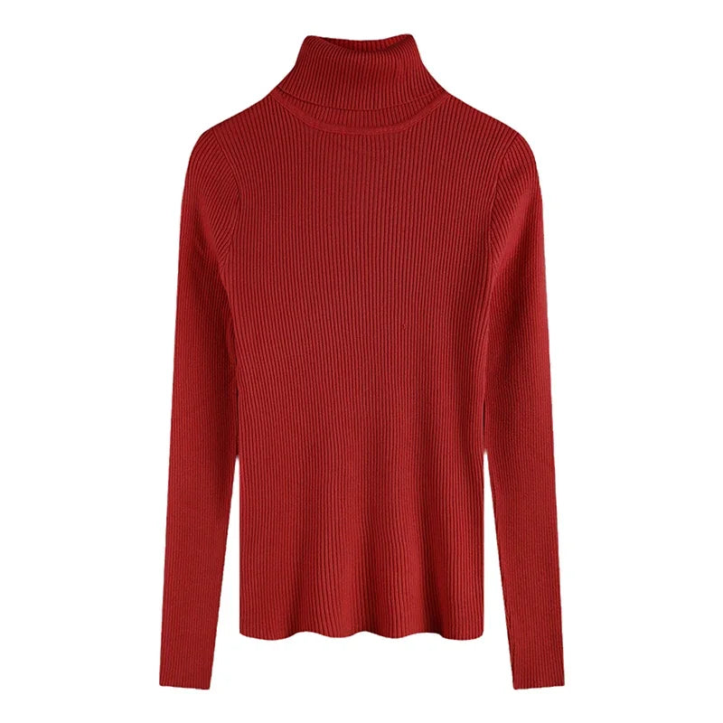 2026 Casual Slim Knitted Pullover Autumn Winter Thick Turtleneck Sweater Base Sweater Korean Style Simple Base Layer Warm Tops