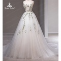 Roycebridal Strapless A Line Wedding Dress 2027 Court Train Organza with Embroidery Wedding Gown vestido de novia para boda novi