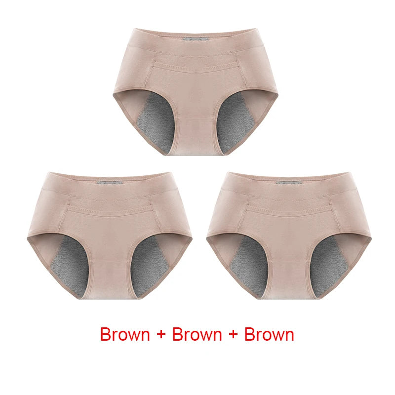 Women's Panties UnderwearLeakproofBreathable Briefs MenstrualPants PlusSizeWaterproof Mid Waist Organic Cotton Protective Briefs