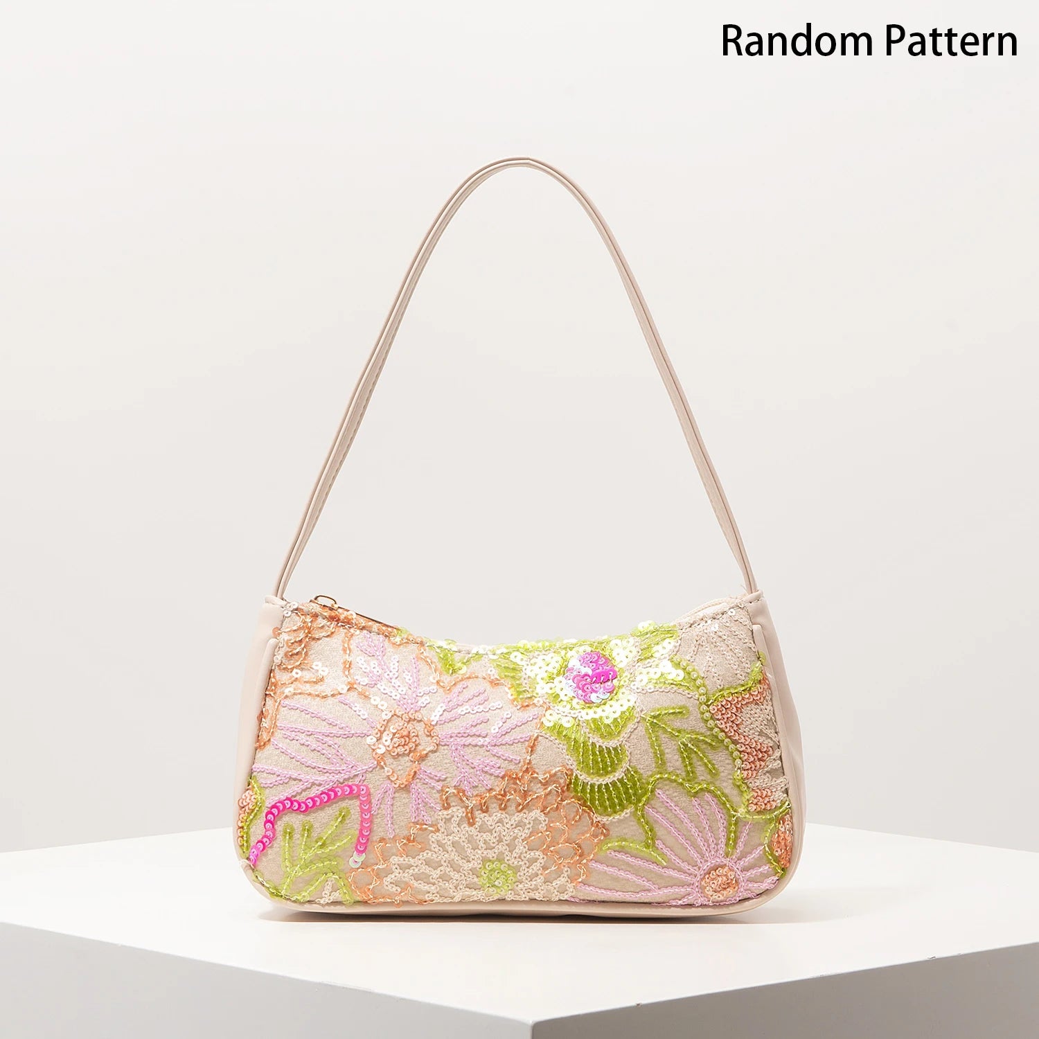 Shoulder Bag,Floral Pop,Sequin Bag,Embroidery,Gala Night,Party Outfits,Prom Bag,Wedding Items,Elegante,Valentine,Random Pattern