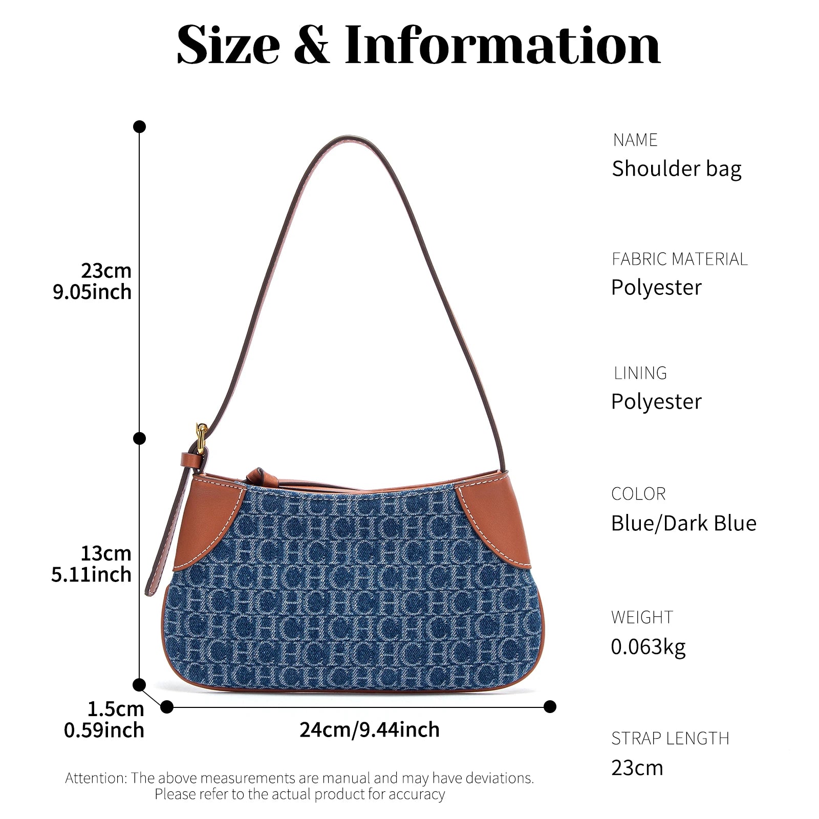 CHCH Women's Handbag 2025 Summer Cowboy Splicing Design Phone Bag Simple Commuter Underarm Bag Wallet