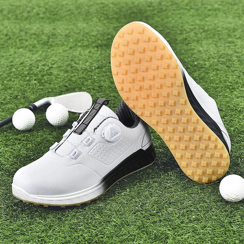 2025 New Men's Waterproof Golf Shoes, Women's Anti-slip Golf Shoes, Outdoor Comfortable Walking Shoes, Rotating LACES