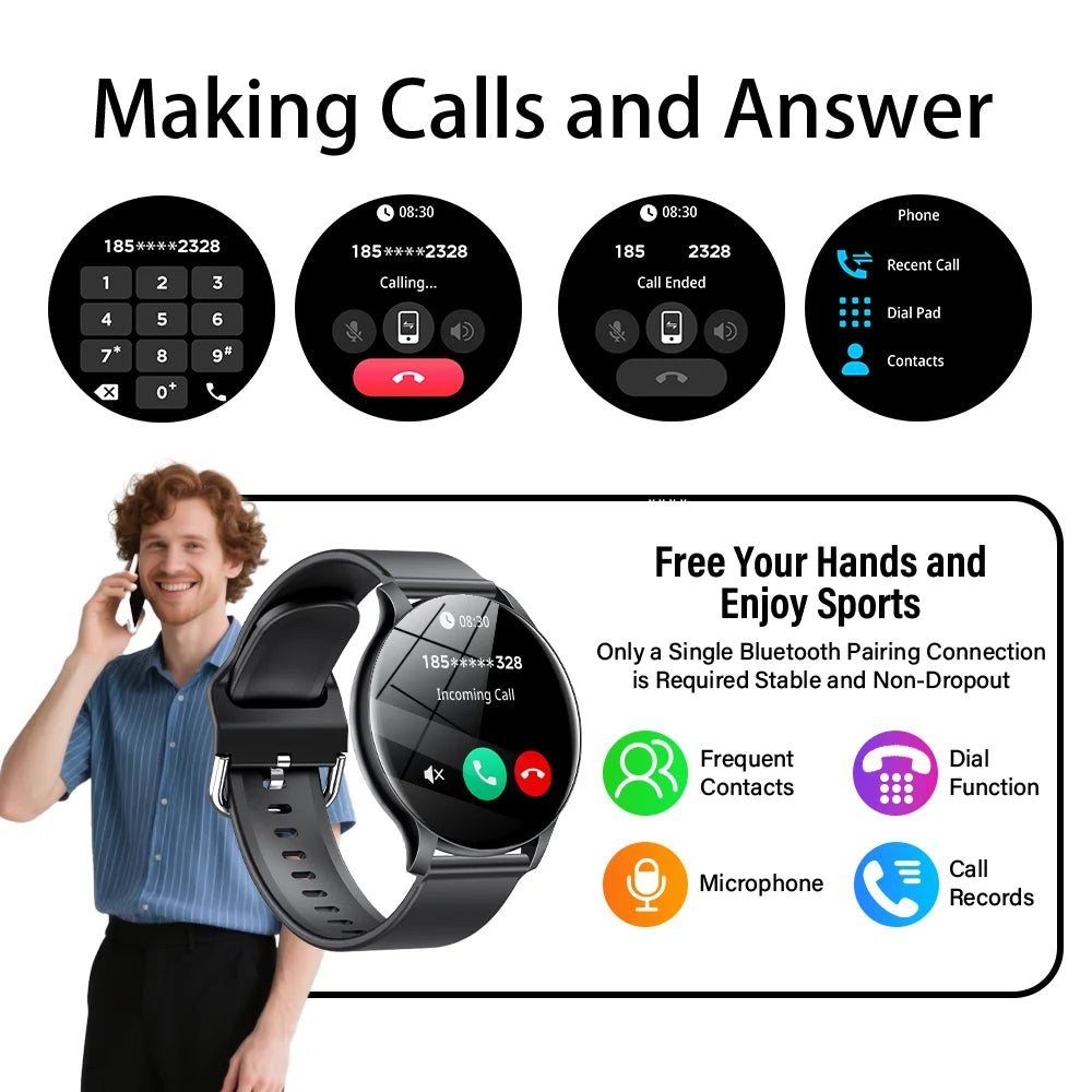 LXASFIT 2025 New Smart Watch Heart Rate Sleep Health Monitor Bluetooth Talk Ladies Sport Smart Watch for Android IOS