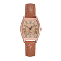 Fashion Tonneau-shaped Women Quartz Watches Elegant Leather Band Ladies Wristwatch Reloj Mujer