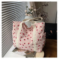 Fashion Corduroy Shoulder Bag for Women, Cute Printed Handbag, Casual Commuter & Shopping Purse, Trendy Underarm Bag