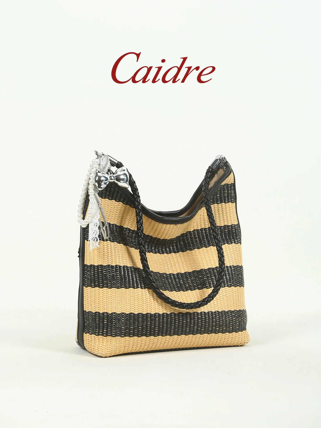 Caidre Holiday Straw Woven Underarm Bag Women's New 2026 Beach Bucket Bag Commute Hobo Large Bag Single Shoulder Crossbody