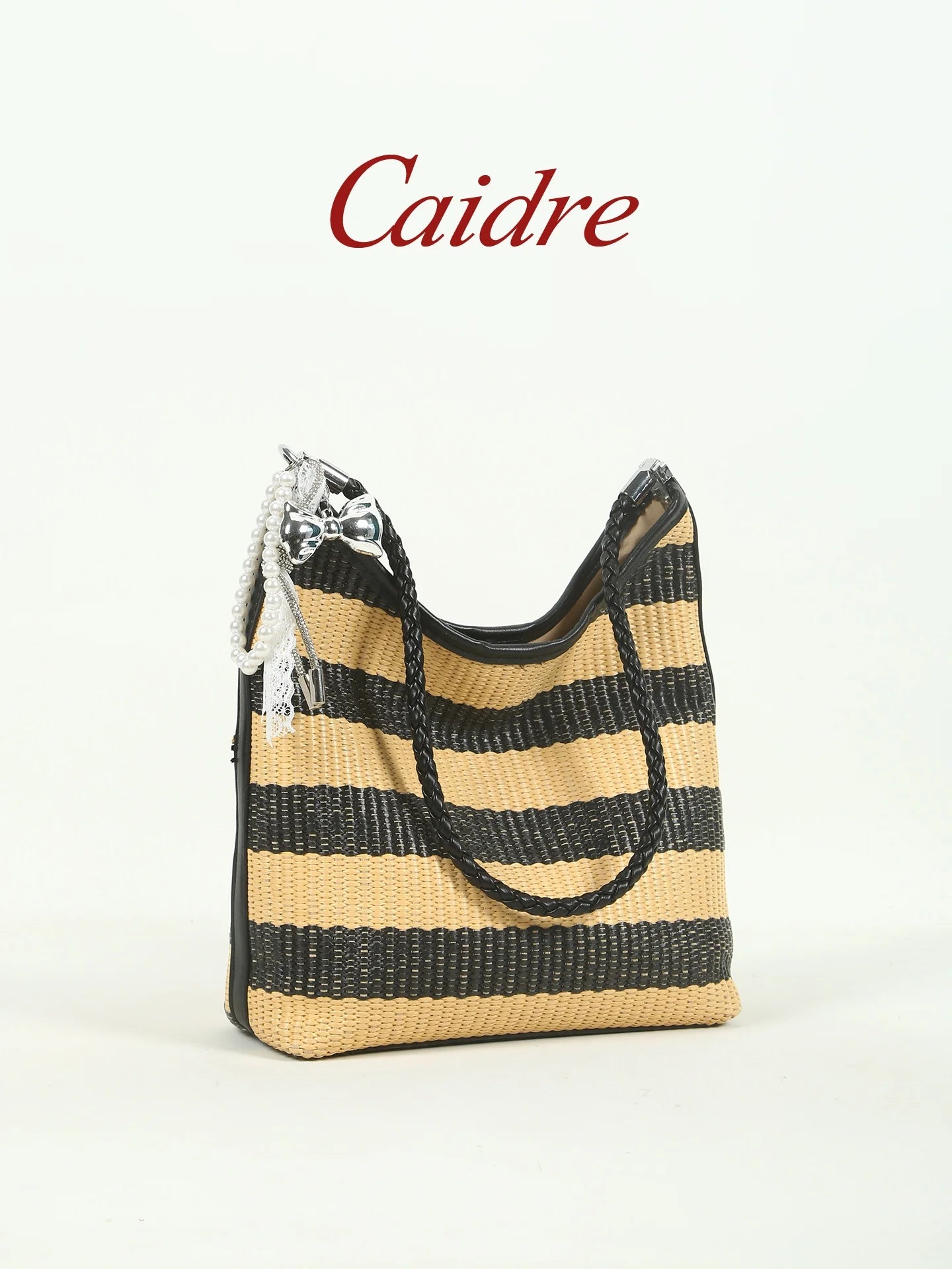 Caidre Holiday Straw Woven Underarm Bag Women's New 2026 Beach Bucket Bag Commute Hobo Large Bag Single Shoulder Crossbody