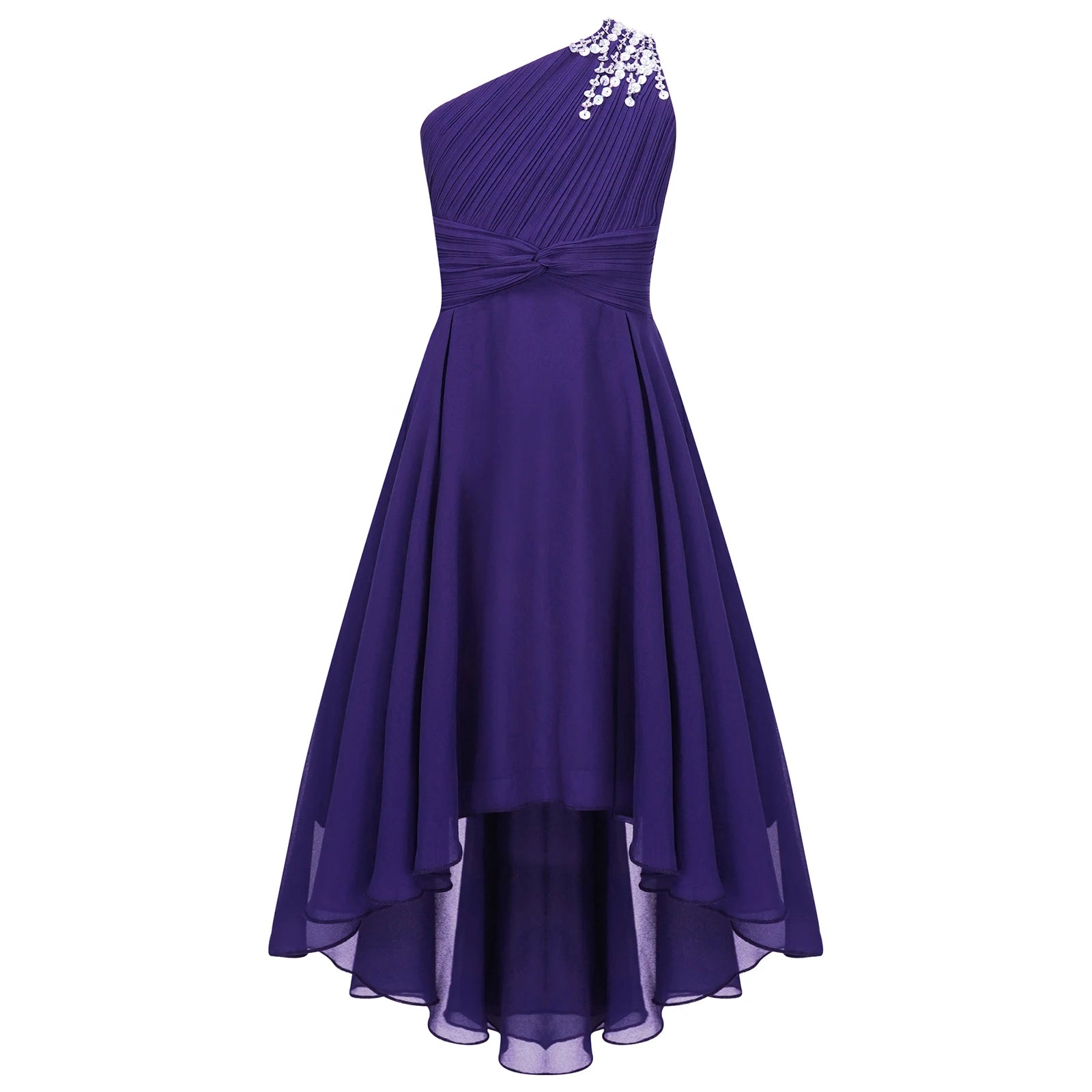 Summer Flower Girls Dress One-shoulder Wedding Party Dress First Communion Clothes Formal Occassion Bridesmaid Evening Prom Gown