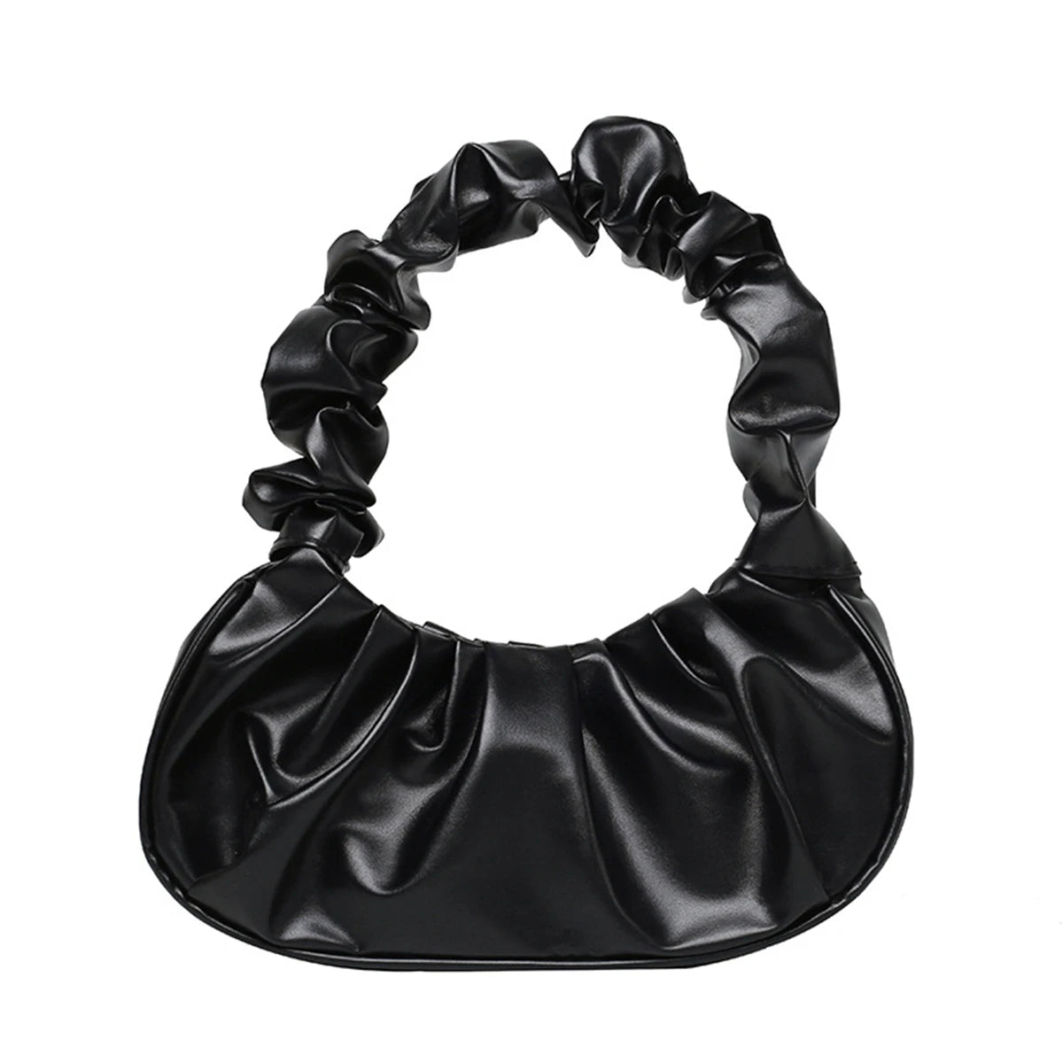 Fashion Pleated Handlebags for Women PU Cloud Bags Leisure Armpit Bag Shopping Shoulder Bags Dumpling Handbag Female Hand Bags