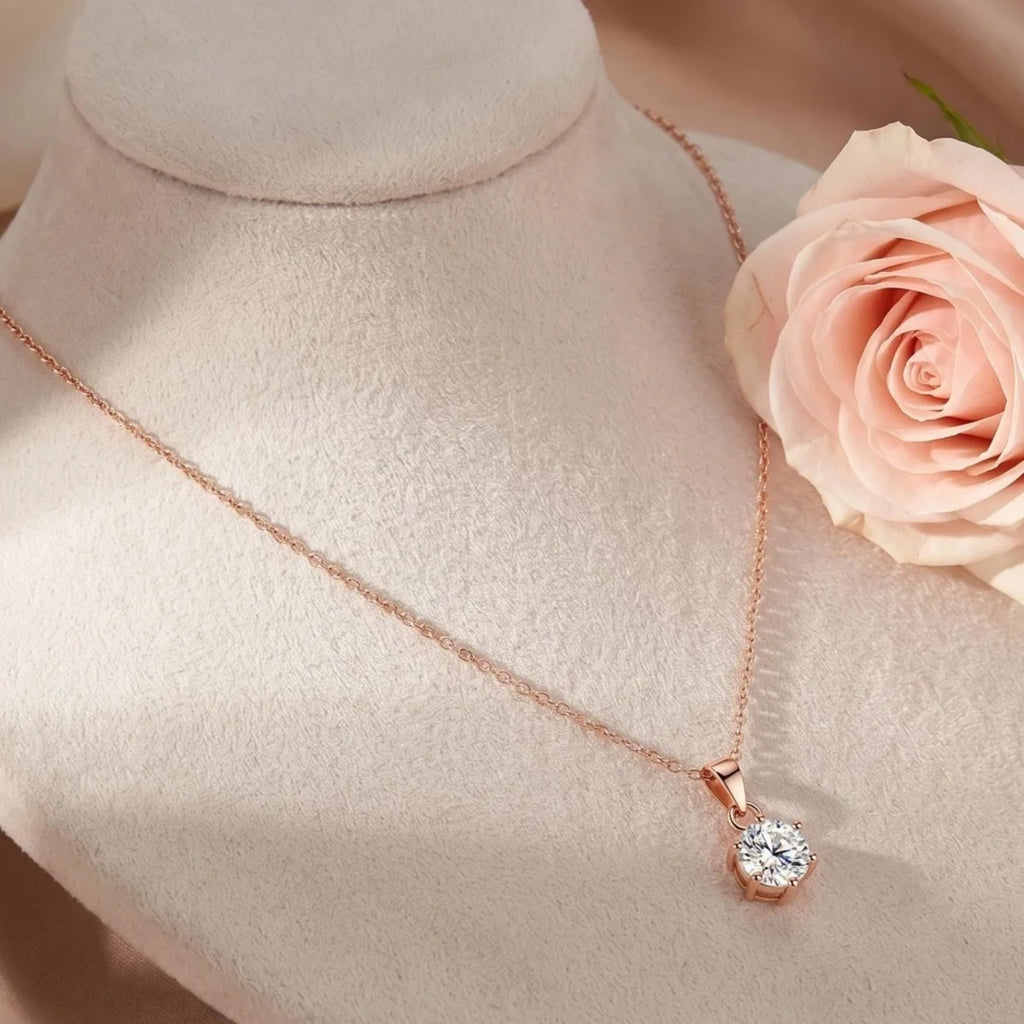 1-3ct Moissanite Necklace for Woman Wedding Fine Jewely with Certificates 925 Sterling Sliver Plated 18k White Gold Necklace