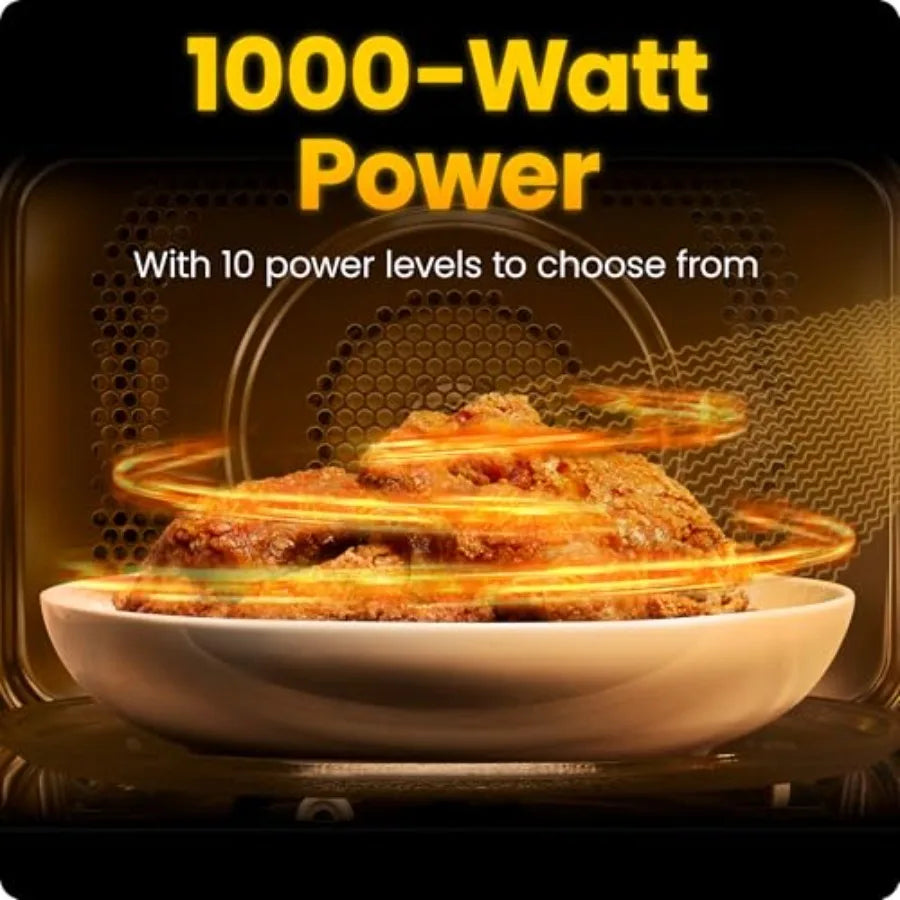Countertop Microwave Oven 1.1 Cu. Ft., 1000 Watts with 10 Power Levels, 6 Cooking Presets with One-Touch Express Cook, Eco Mode