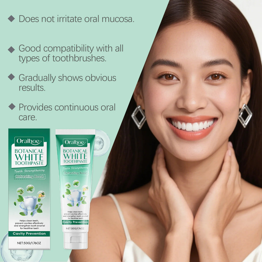 Botanical Toothpaste Contains Plant-Based Active Deeply Clean Teeth Stains Prevent Cavities Long-Lasting Fresh Breath