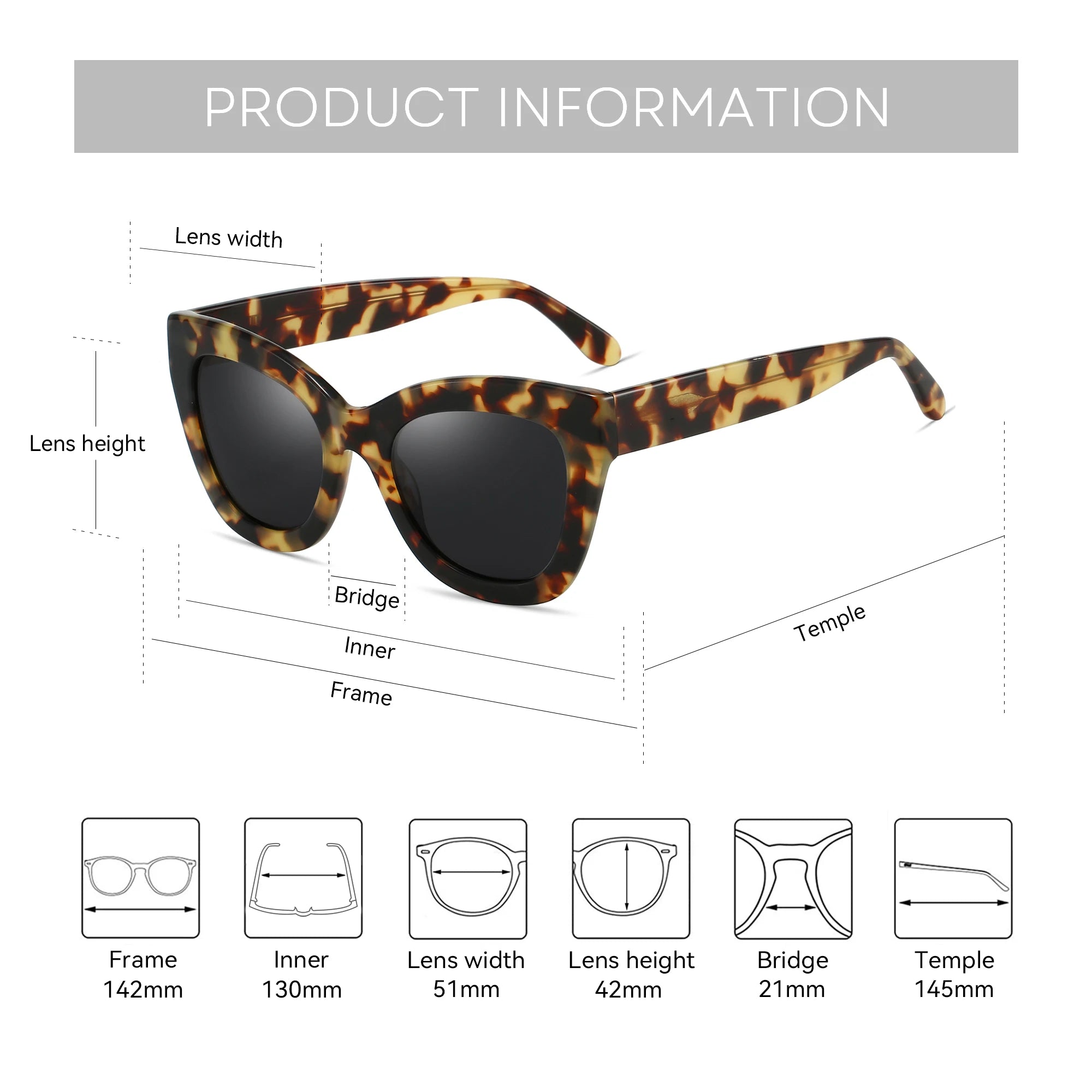 BLUEMOKY Acetate Cat Eye Polarized Sunglasses For Women UV400 Protection Fashion Custom Driving Glasses