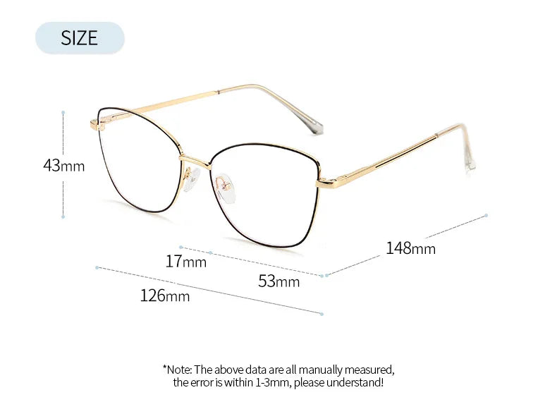 JMISUS Cat Eye Prescription Glasses Woman High-Quality Metal Clip on Polarized Sunglasses Blue Light Filter Optical Eyewear