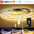 5V USB Tuya Zigbee 3.0 COB LED Strip Light 1m-5m Warm White Flexible Dimmable Lights 320leds/m Home Decoration for Alexa Google