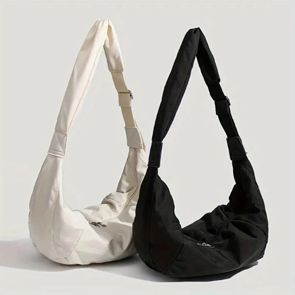 Fashion canvas down crossbody bag winter new large capacity dumpling bag down cotton casual simple shoulder bag 1