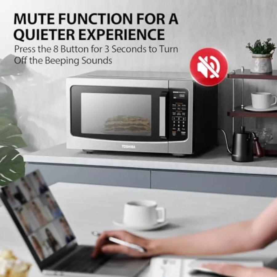 ML-EM45PIT SS Countertop Microwave Oven with Inverter Technology, Kitchen Essentials, Smart Sensor, Auto Defrost, 1.6 Cu.ft, 13