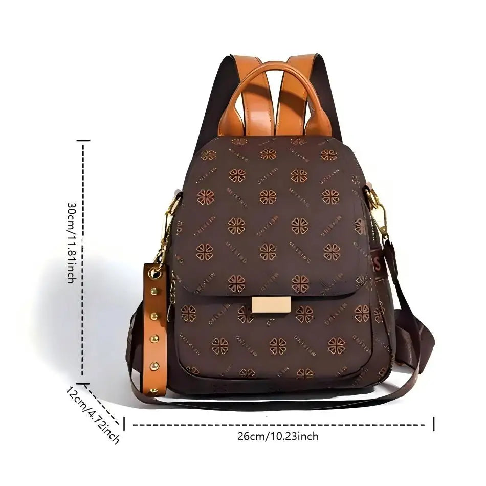 Retro Printed Large-Capacity Ladies' Backpack Elegant and Simple Style Backpack Casual Anti-Theft Multi-Functional Single-Should