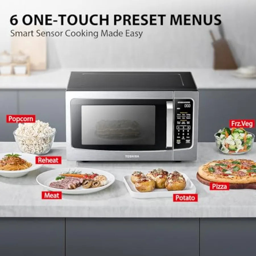 ML-EM45PIT SS Countertop Microwave Oven with Inverter Technology, Kitchen Essentials, Smart Sensor, Auto Defrost, 1.6 Cu.ft, 13