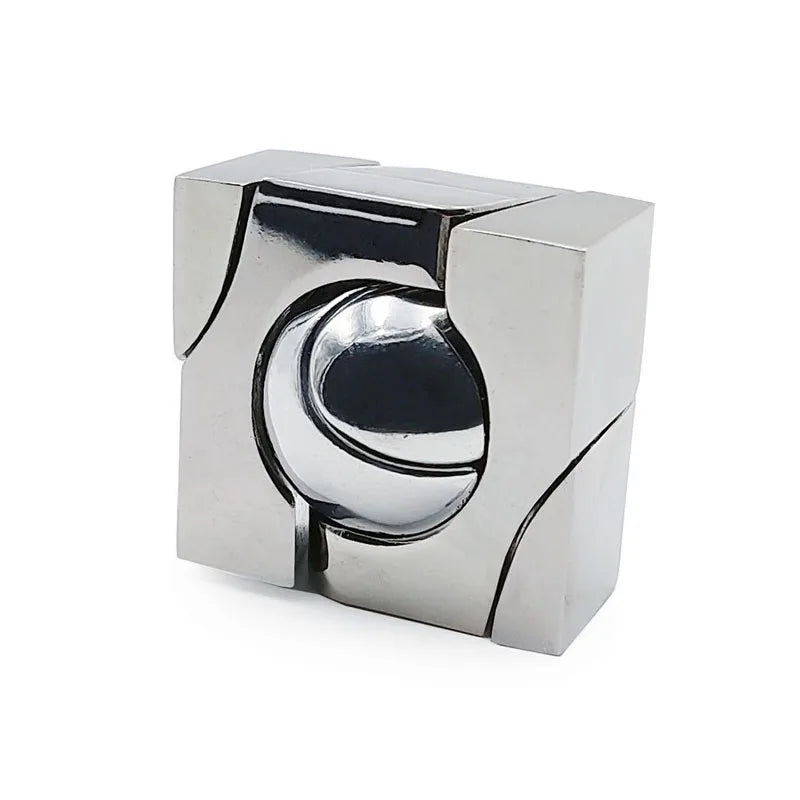 Metal Puzzle Lock Magic Ball Unlock Interlocking IQ Test Brain Teaser Disentanglement Educational Toys For Kids Adults
