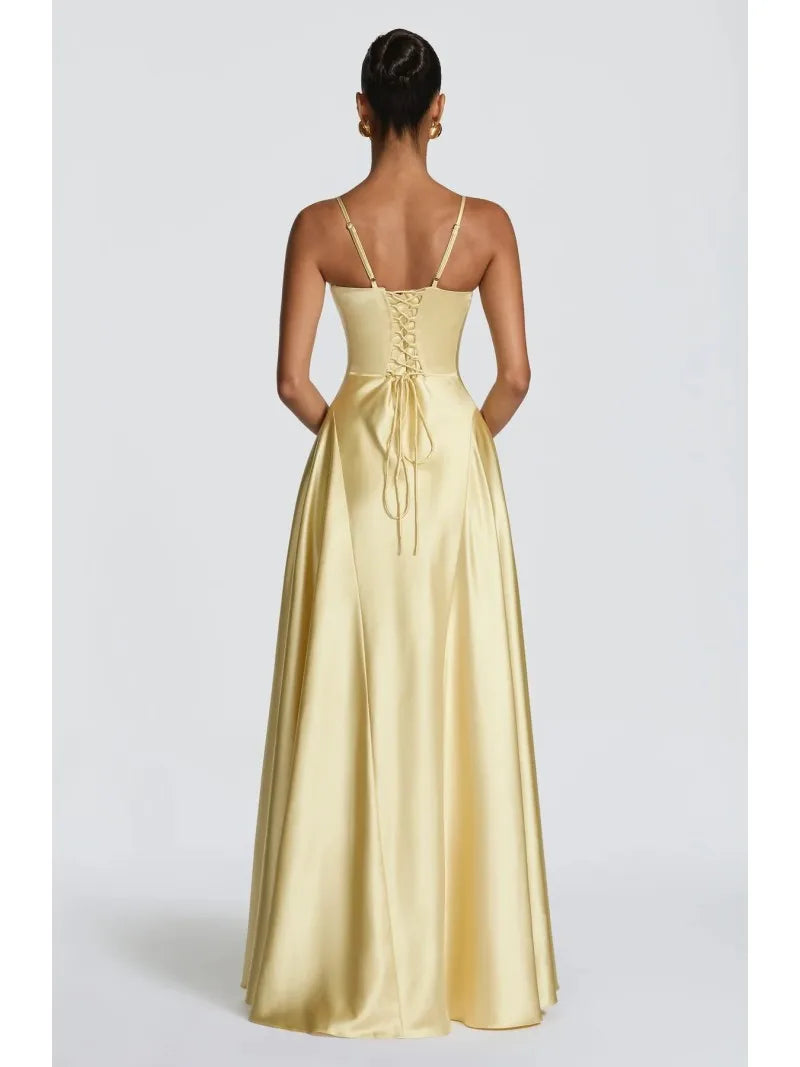 2026 fashion new ins with ladies' style dress thin sling low-cut V-neck slim backless sexy solid color high simple elegant dress