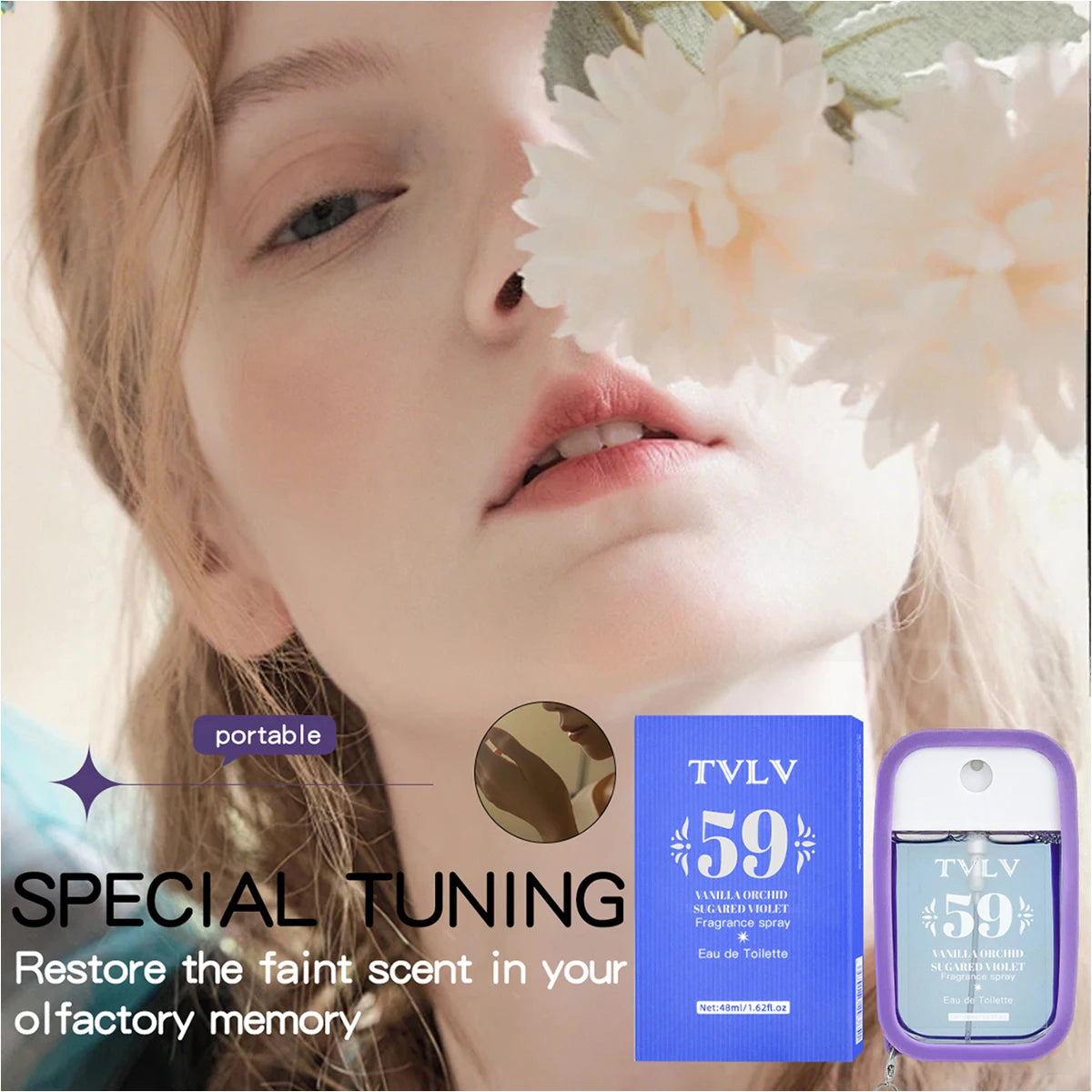 Flower fragrance spray, fresh and elegant flower fragrance, lasting fragrance, small and portable spray type perfume