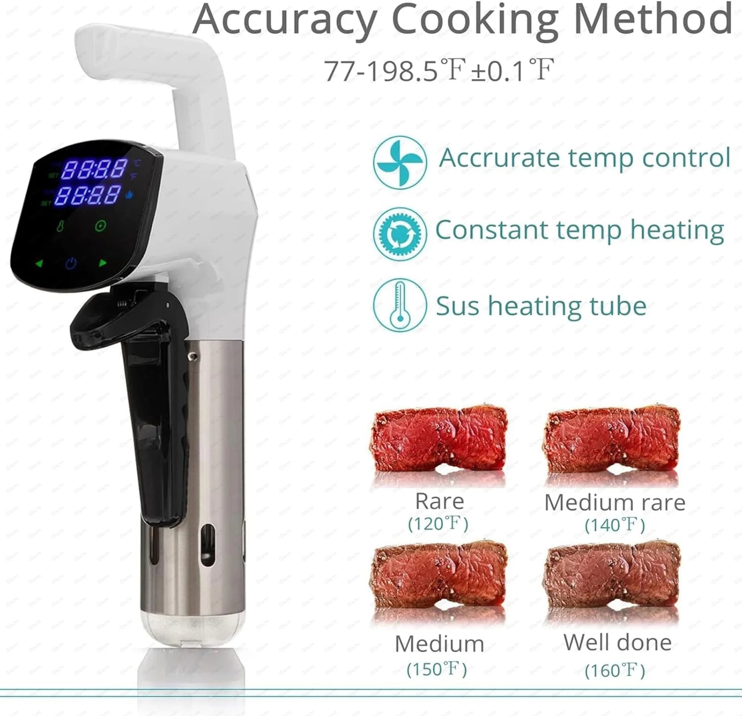 Gison 1800W NEW Sous Vide Cooker LCD Touch Immersion Circulator Accurate Cooking IPX7 with Fast heated Waterproof Vacuum Cooker 66