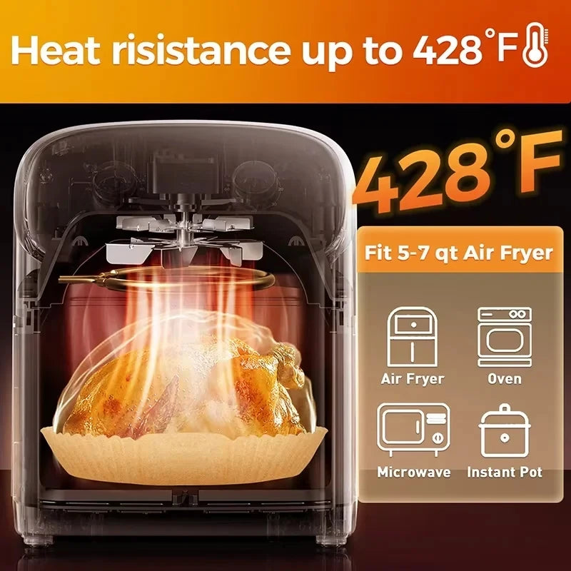 Air fryer Baking Paper 23cm Square for Cosori 6L / 6,2L / 6,4L, Cecotec 7,6L/8L Microwave Oven Kitchen Cookers