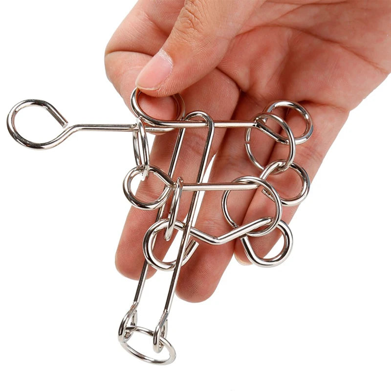 Metal Puzzle Mind Brain Teaser Magic Wire Rings Puzzles For Adults Kids Disentanglement Iron Link Unlock Interlock Game