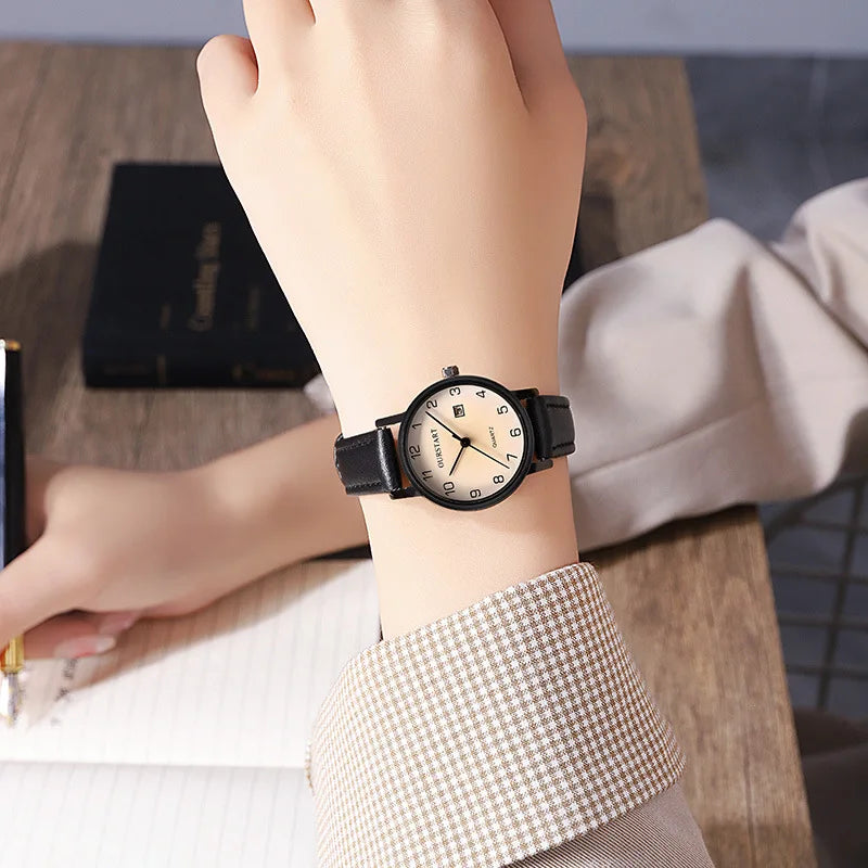 New Fashion Watch Student Women's Digital Calendar Quartz Watch Belt Women's Watch Women's Watch