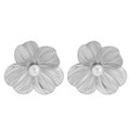 Punk Vintage Metal Petal Flower Stud Earrings Women Girls Trend 2025 Goth Geometric Piercing Earring Jewelry Steampunk