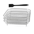 Air Fryer Rack Baking Tray Stackable Grilling304Stainless Steel Airfryer Oven Grill Steamer Cooker Kitchen Gadgets Cooking Tools